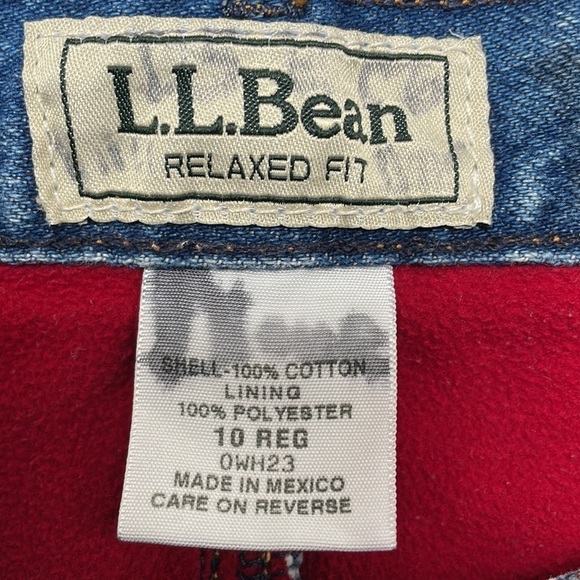L. L. Bean Lined Relaxed Fit Straight Leg Jeans Women's Size 10 Cotton Warm - Picture 12 of 13